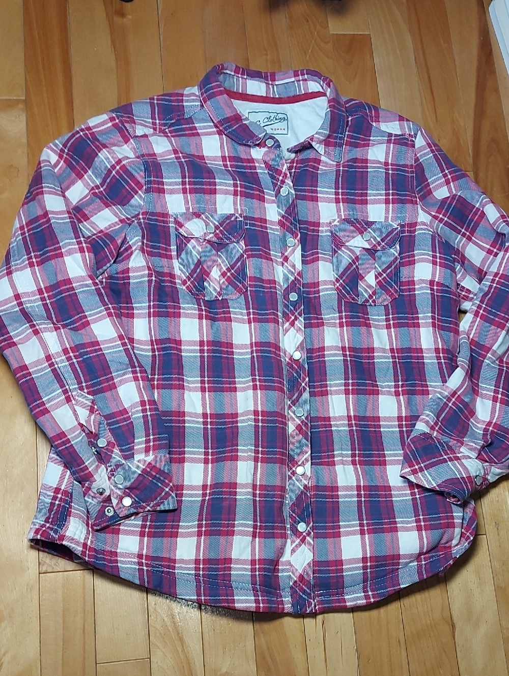 BC Clothing | Plaid Utility Button-Front Shirt Jacket - Medium